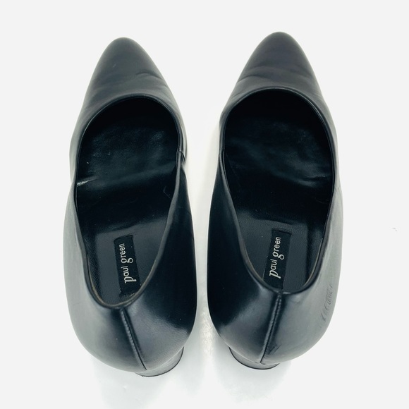📌SOLD📌 PAUL GREEN BLACK LEATHER HEELED SHOES - Picture 11 of 16